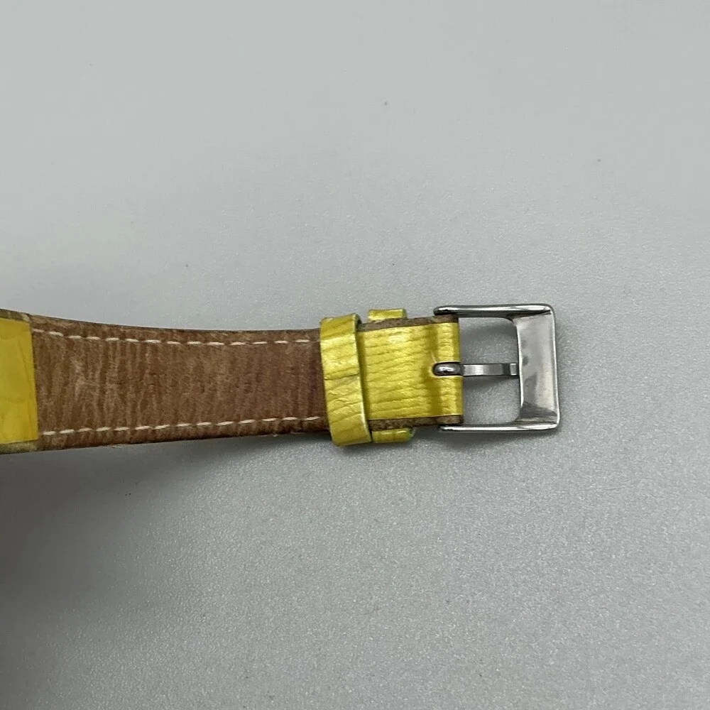 Skagen 528SSLE8A Womens Watch 20mm White Dial Yellow Leather Dress New Battery